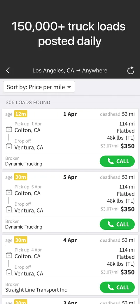 Doft Load Board, Truck Loads screenshot 2