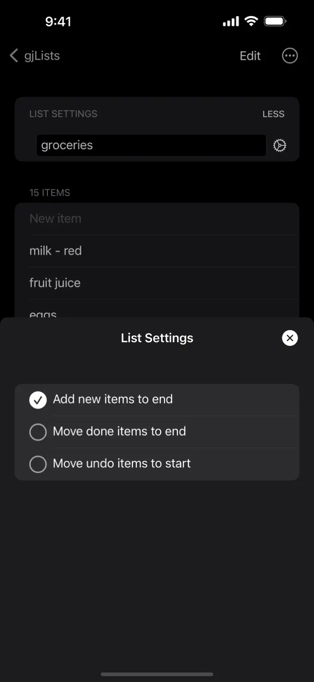 gjLists screenshot #6 for iPhone