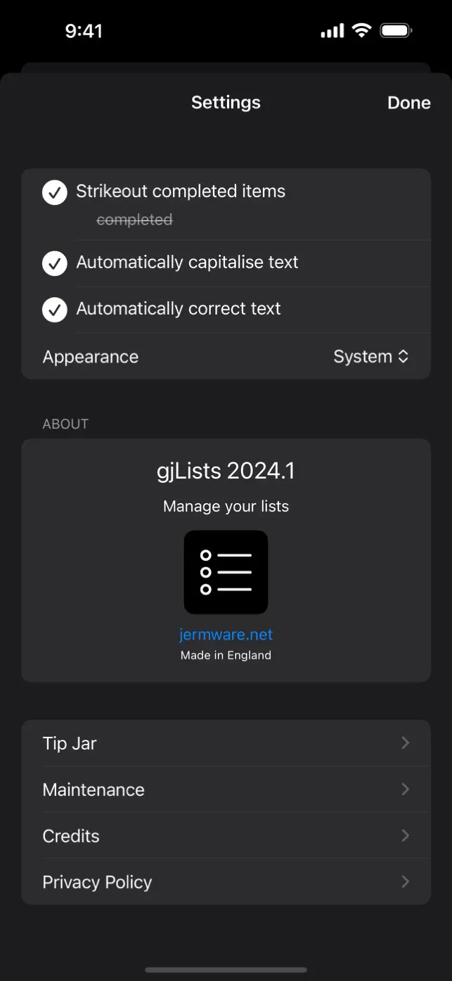 gjLists screenshot #8 for iPhone