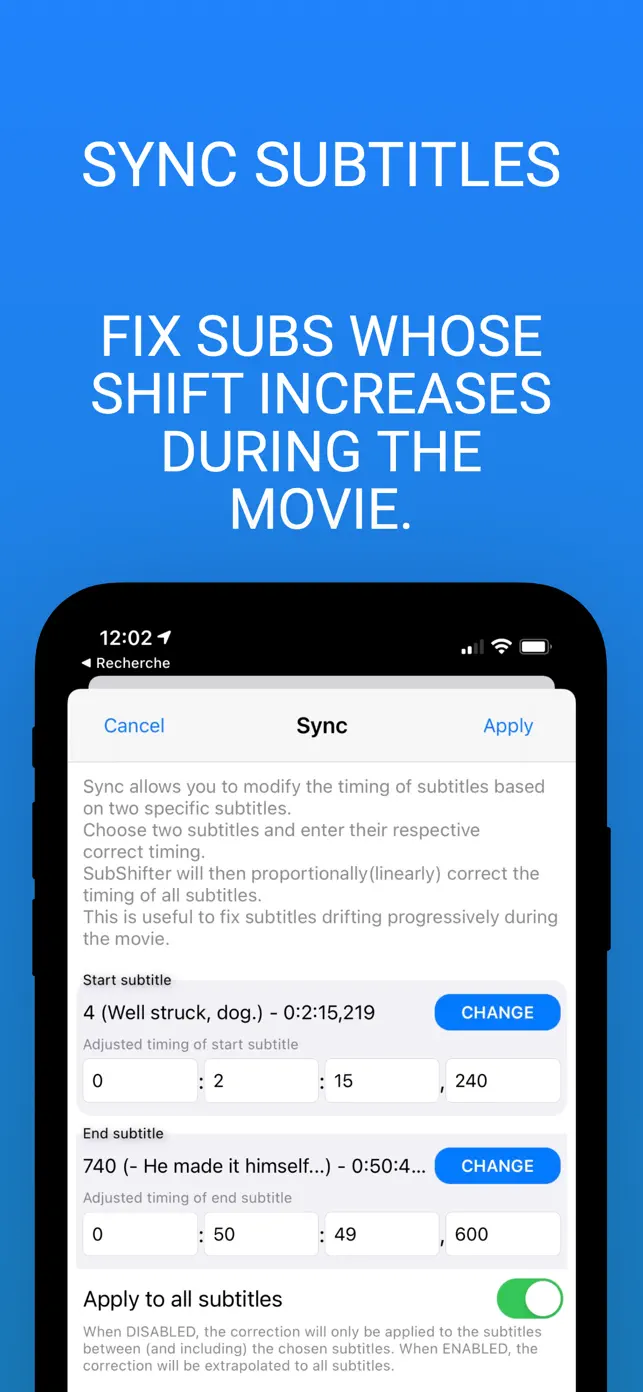 SubShifter - Fix subtitles SRT screenshot #4 for iPhone