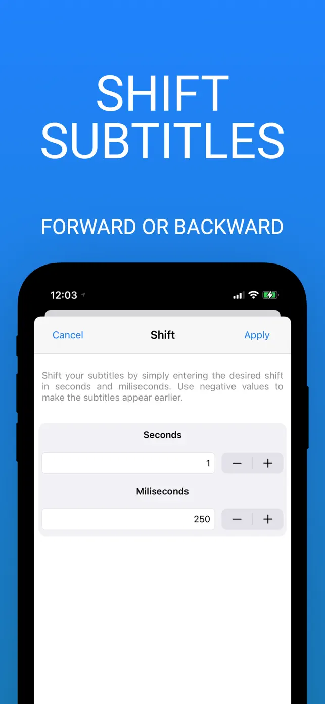 SubShifter - Fix subtitles SRT screenshot #3 for iPhone