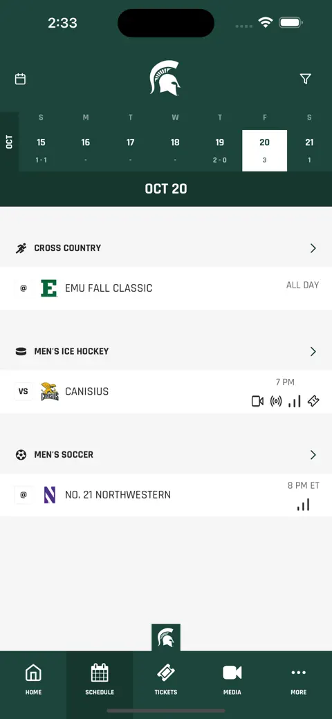 Michigan State Athletics screenshot 2