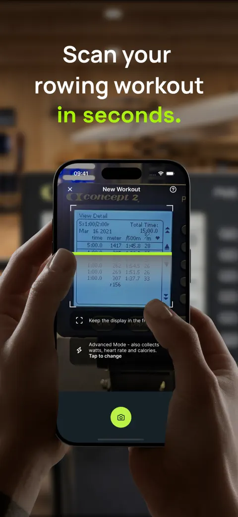 ErgScan - Rowing Workouts Log screenshot 1