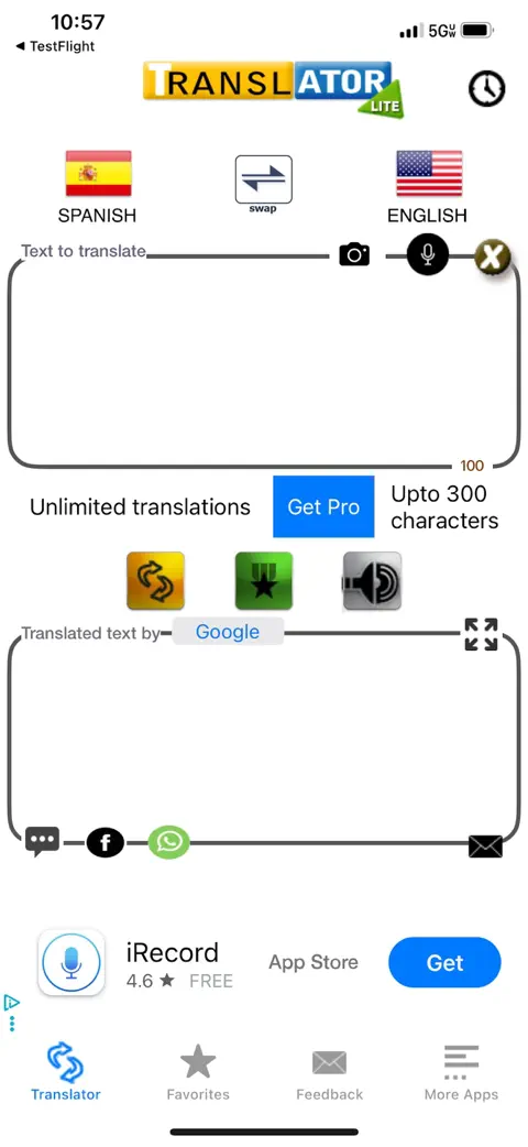 English to Spanish translator- screenshot 1