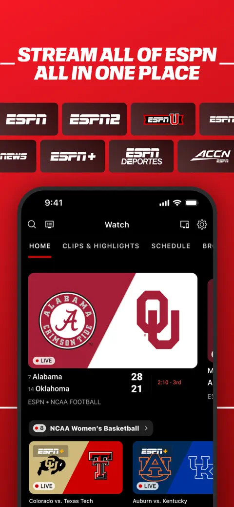 ESPN: Live Sports & Scores screenshot 1