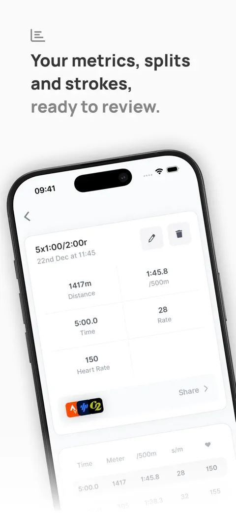 ErgScan - Rowing Workouts Log screenshot 2