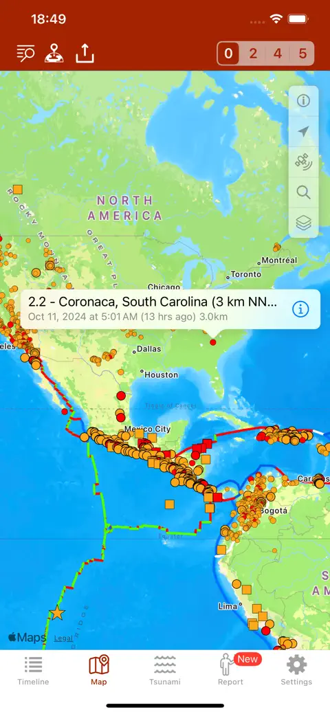 Earthquake - alerts and map screenshot 4