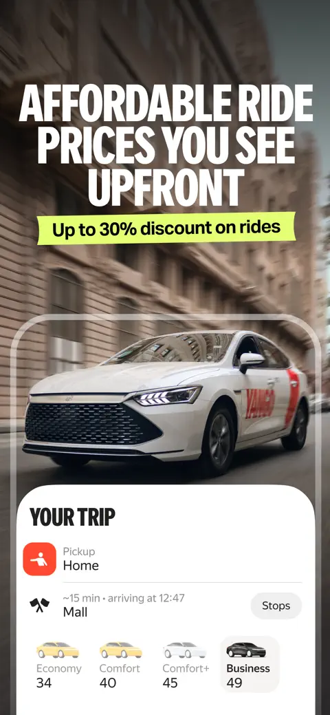 Yango: taxi, food, delivery screenshot 3