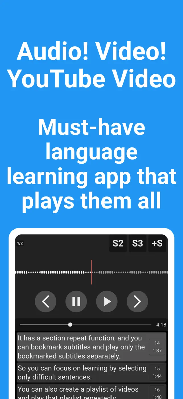 Shadowing Player: Languages screenshot #1 for iPhone