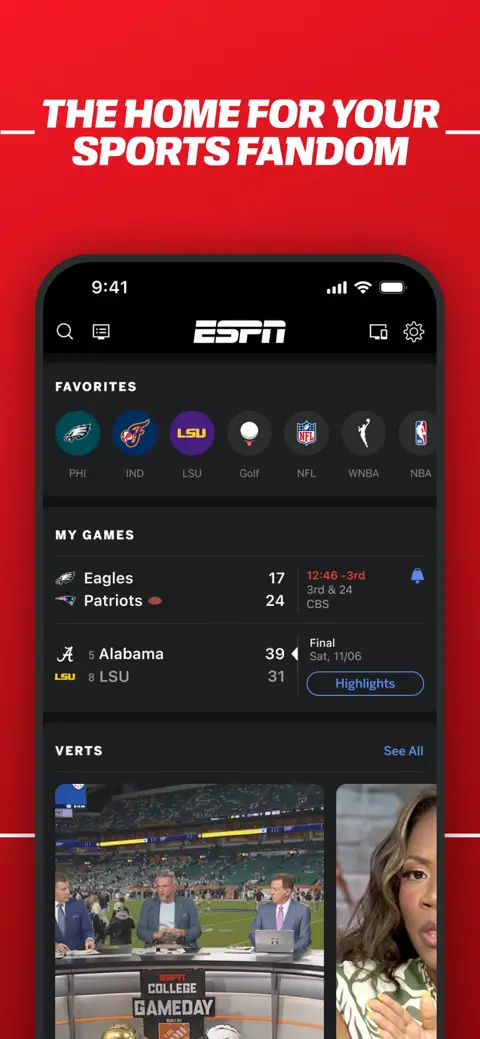 ESPN: Live Sports & Scores screenshot 2